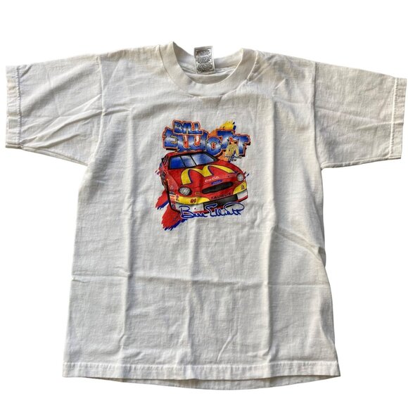 Vintage Bill Elliott NASCAR "Drive Thru Crew" T-Shirt Youth Size L McDonalds #94 - Picture 1 of 6